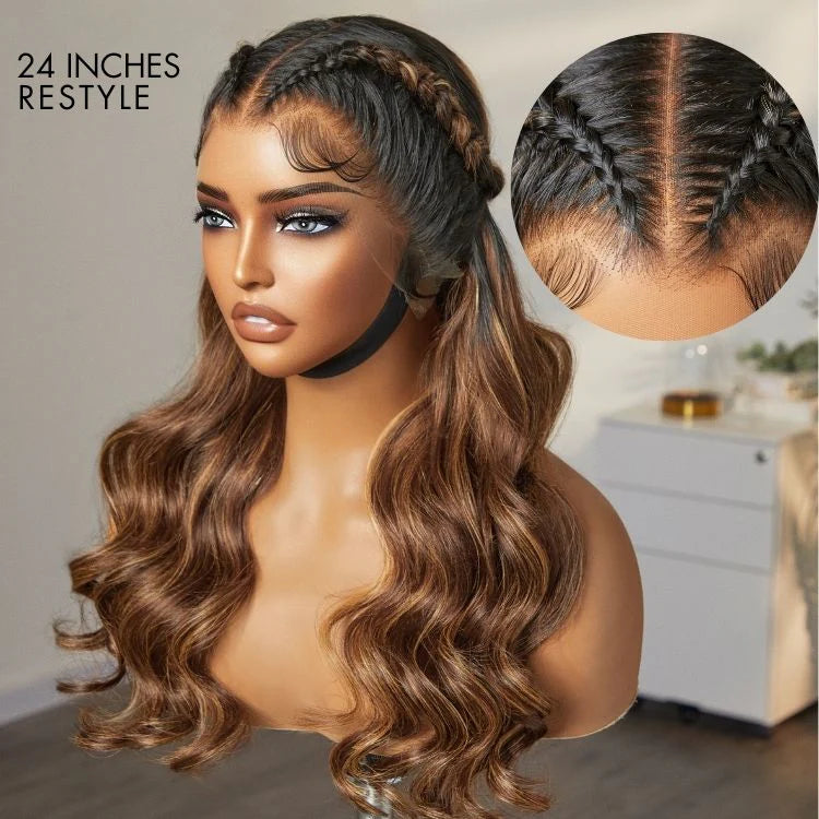 Blonde Highlight Loose Body Wave - HD Frontal Wig