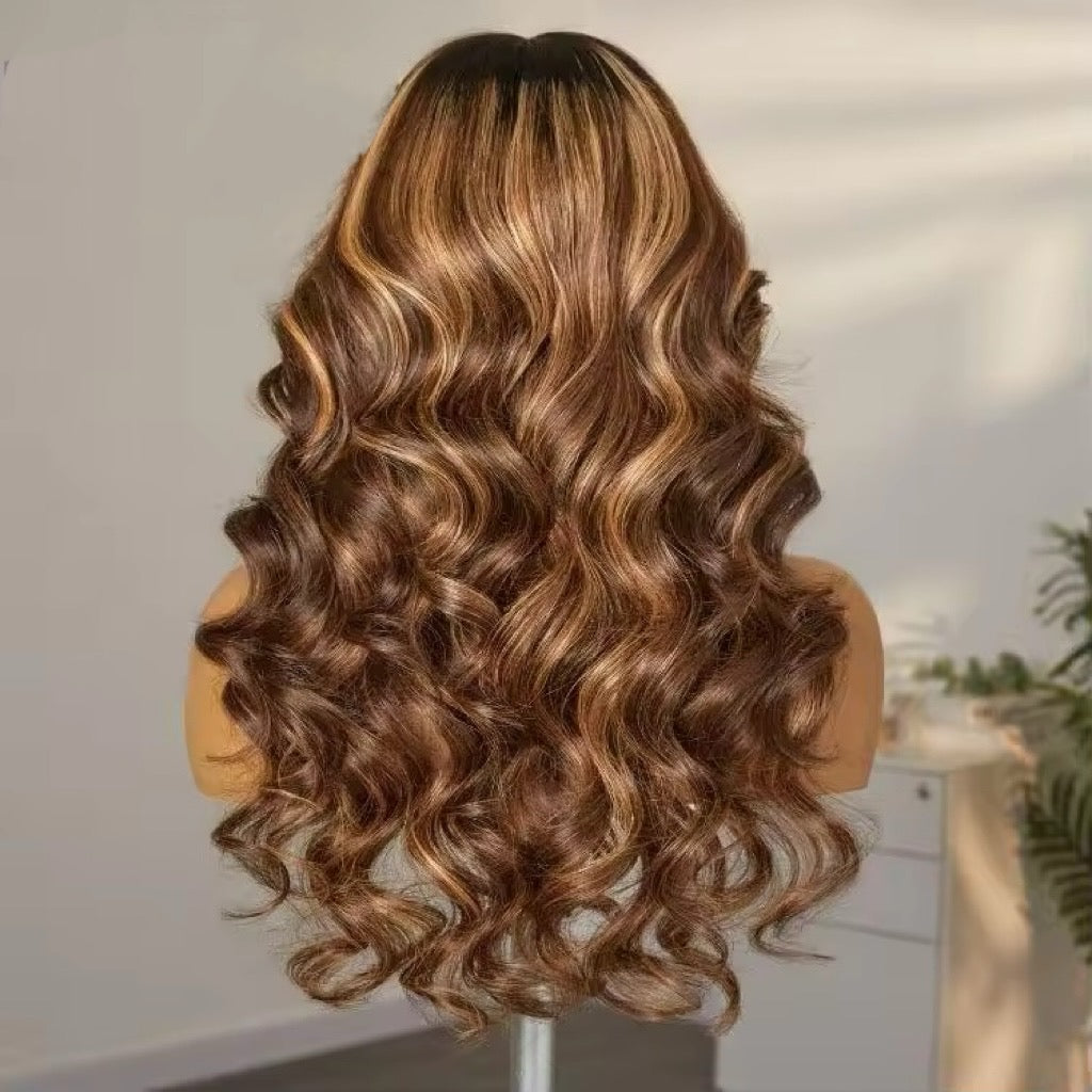 Blonde Highlight Loose Body Wave - HD Frontal Wig