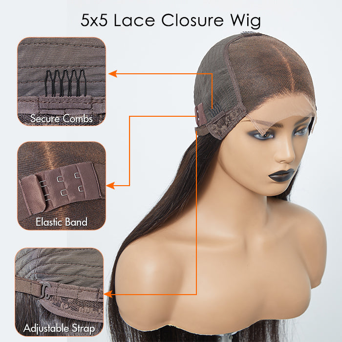 Nyomie Bone Straight - Glueless Wig